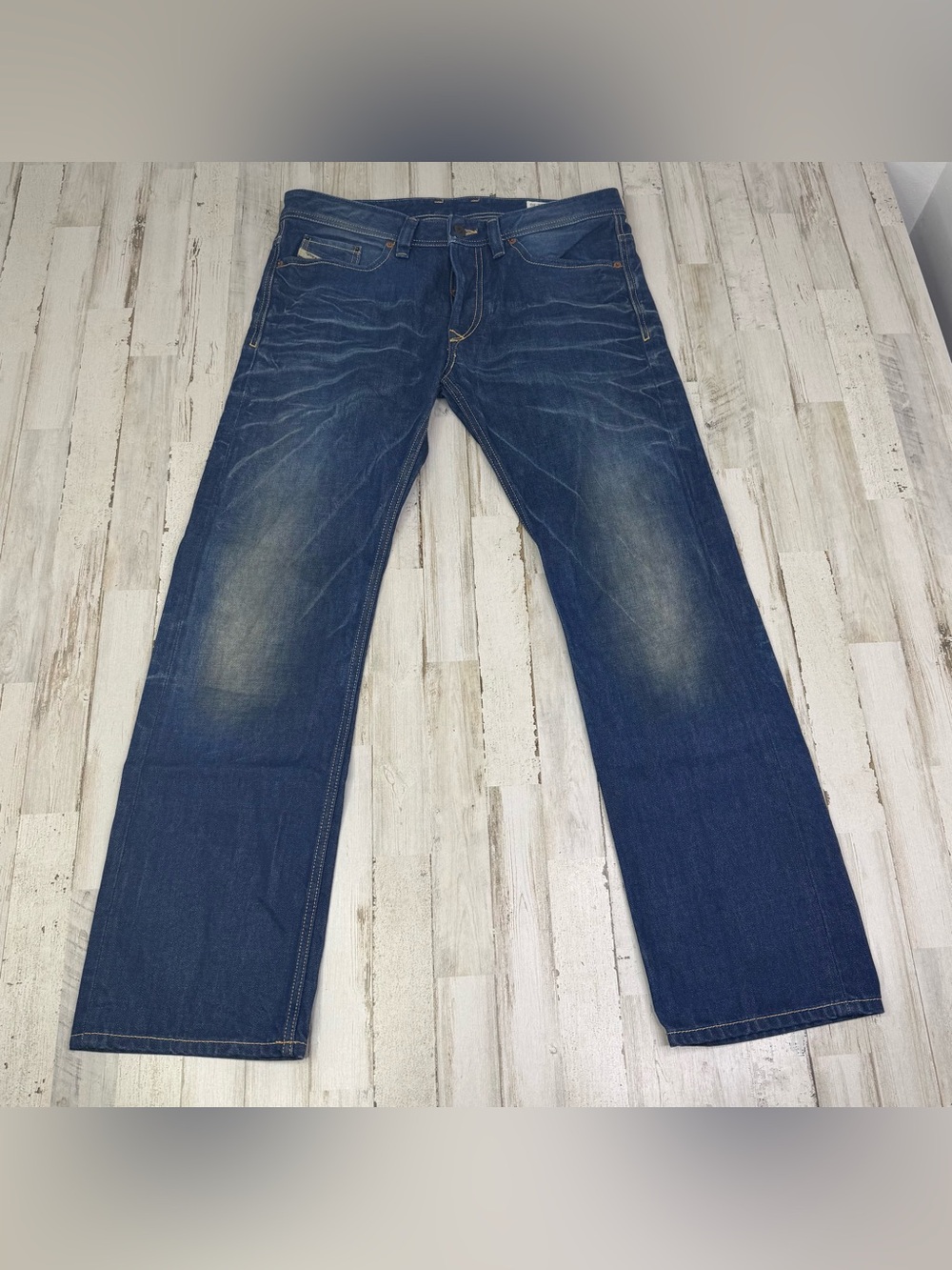 Diesel Viker Mens Jeans 32x30 (34x30) Straight Blue Denim Wash 00819